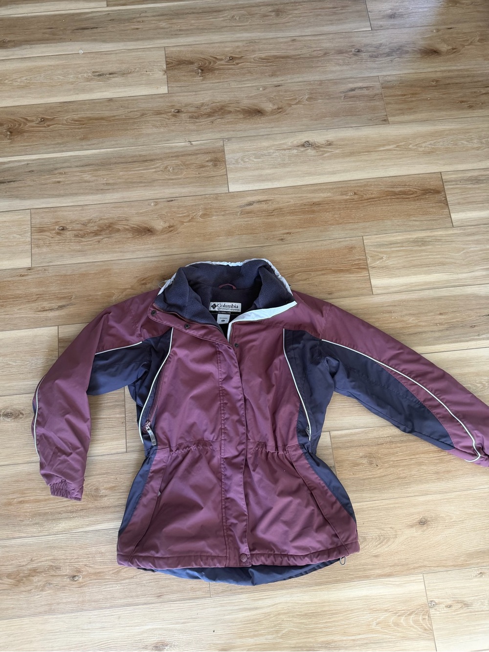 Columbia Women's Maroon and Charcoal Outdoor Jacket